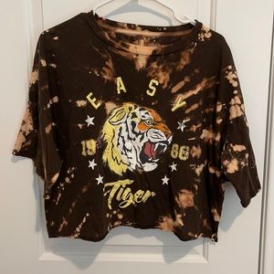 Easy tiger bleached crop top